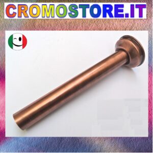 CANOTTO CANNA OTTONE CON ROSONE Ø 32 x 300 mm. RAMATO - RAME