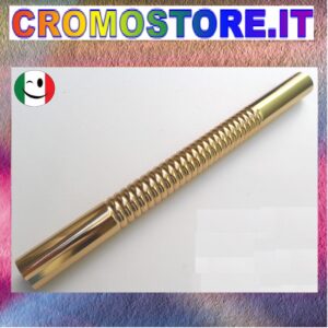 CANOTTO CANNA OTTONE LISCIO FLESSIBILE Ø 32 x 300 mm. DORATO - BAGNO ORO 24KT