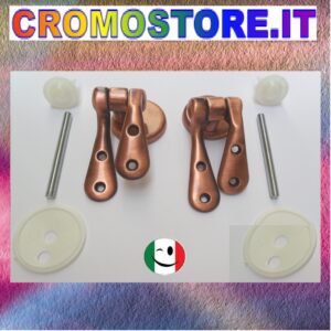 COPPIA CERNIERE IN OTTONE PER FISSAGGIO COPRIVASO IN LEGNO - RAMATO - RAME