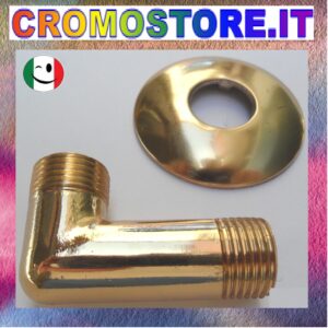 CURVA CURVETTA OTTONE PRESA ACQUA PER FLESSIBILE DOCCIA MM ½" DORATO - BAGNO ORO 24KT