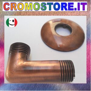 CURVA CURVETTA OTTONE PRESA ACQUA PER FLESSIBILE DOCCIA MM ½" RAMATO - RAME