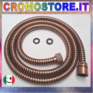 FLESSIBILE DOCCIA/VASCA CM. 150 IN OTTONE A DOPPIA AGGRAFFATURA RAMATO - RAME