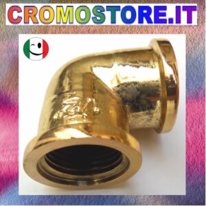 CURVA GOMITO FF DA 1/2" - DORATO - BAGNO ORO 24KT