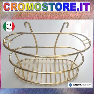 GRIGLIA PORTA OGGETTI A PARETE PER DOCCIA METAFORM DORATO - BAGNO ORO 24KT