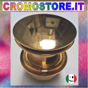 PILETTA OTTONE " CLICK CLACK " CON TROPPO PIENO DA 1¼" DORATO - BAGNO ORO 24KT