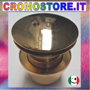 PILETTA OTTONE " CLICK CLACK " SENZA TROPPO PIENO DA 1¼" DORATO - BAGNO ORO 24KT
