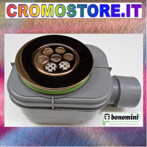 PILETTA A SCATOLA " BONOMINI " PER PIATTO DOCCIA PORCELLANA O A PAVIMENTO DORATO - BAGNO ORO 24KT