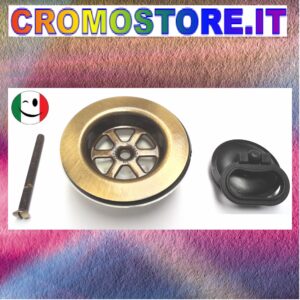 PILETTA GATTINARA DA Ø 80 CON SCARICO DA 1½" BRONZATO - BRONZO