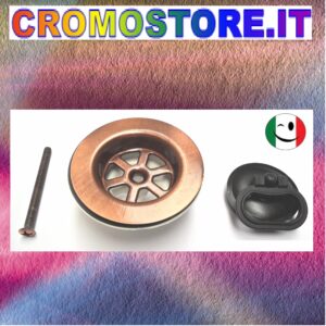 PILETTA GATTINARA DA Ø 80 CON SCARICO DA 1½" RAMATO - RAME