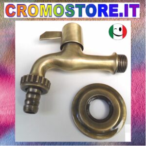 RUBINETTO ½ GIRO DA ½" CON PORTA GOMMA BRONZATO - BRONZO