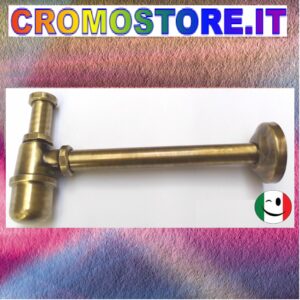 SIFONE OTTONE A " BOTTIGLIA " DA 1" BRONZATO - BRONZO