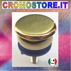 TAPPO COPRIFORO LAVABO O BIDET IN OTTONE Ø 50 DORATO - BAGNO ORO 24KT