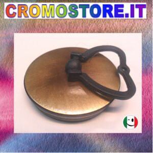 TAPPO PER PILETTA GATTINARA IN GOMMA RICOPERTO IN OTTONE BRONZATO - BRONZO