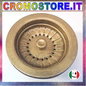 PILETTA BASKET DIAMETRO EST. Ø 115 MM. SCARICO DA 1½" BRONZATO - BRONZO