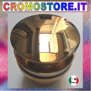 PILETTA OTTONE " CLICK CLACK " SLIM SENZA TROPPO PIENO DA 1¼" DORATO - BAGNO ORO 24KT