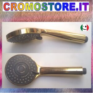 DOCCETTA DOCCIA ANTICALCARE MULTI-JET IDROMASSAGGIO 5 FUNZIONI DORATO - BAGNO ORO 24KT