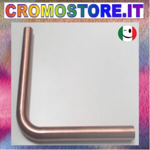 CANOTTO CANNA OTTONE A 90° Ø 26 x 200 x 250 mm. RAMATO - RAME