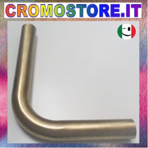 CANOTTO CANNA OTTONE A 90° Ø 32 x 200 x 250 mm. BRONZATO - BRONZO