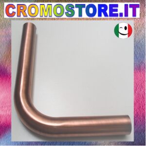 CANOTTO CANNA OTTONE A 90° Ø 32 x 200 x 250 mm. RAMATO - RAME