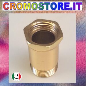DISTANZIATORE PROLUNGA IN OTTONE PER GRUPPO A MURO M ¾"x F¾" - DORATO - BAGNO ORO 24KT