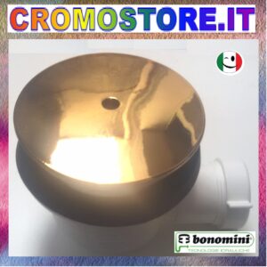 PILETTA DOCCIONE PER PIATTO DOCCIA PORCELLANA FORO DA 90 MM. " BONOMINI " DORATO - BAGNO ORO 24KT