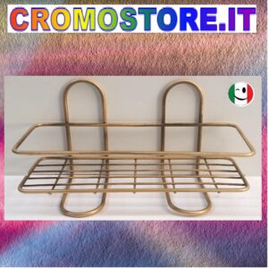 GRIGLIA PORTA OGGETTI A PARETE AD 1 RIPIANO PER DOCCIA BRONZATO - BRONZO