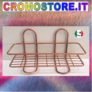 GRIGLIA PORTA OGGETTI A PARETE AD 1 RIPIANO PER DOCCIA RAMATO - RAME