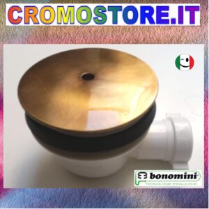 PILETTA DOCCIONE PER PIATTO DOCCIA PORCELLANA FORO DA 90 MM. " BONOMINI " BRONZATO - BRONZO