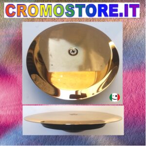 TAPPO AD ESPANSIONE PER POZZETTO DA Ø 100 CON PLACCA DORATO - BAGNO ORO 24KT