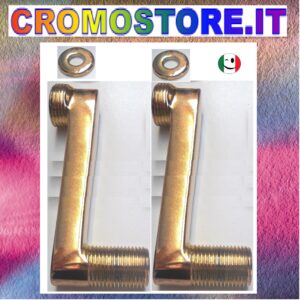 ECCENTRICO IN OTTONE PER GRUPPO A MURO SPOSTAMENTO CM. 10 DORATO - BAGNO ORO 24KT