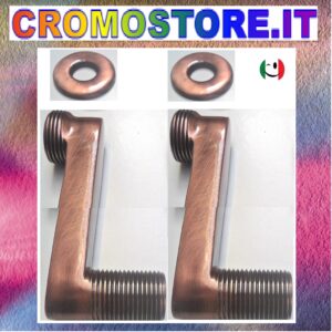 ECCENTRICO IN OTTONE PER GRUPPO A MURO SPOSTAMENTO CM. 8 RAMATO - RAME