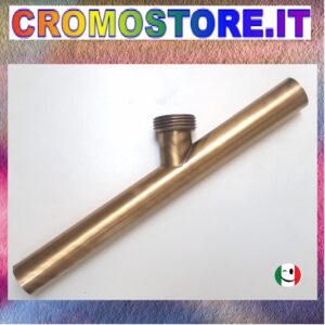 CANOTTO CANNA OTTONE LISCIO Ø 26 x 250 mm. CON INNESTO LATERALE - BRONZATO - BRONZO