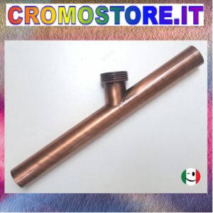 CANOTTO CANNA OTTONE LISCIO Ø 26 x 250 mm. CON INNESTO LATERALE - RAMATO - RAME