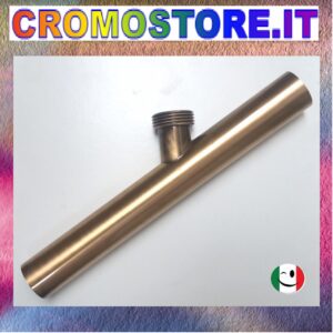 CANOTTO CANNA OTTONE LISCIO Ø 32 x 250 mm. CON INNESTO LATERALE - BRONZATO - BRONZO