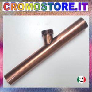 CANOTTO CANNA OTTONE LISCIO Ø 32 x 250 mm. CON INNESTO LATERALE - RAMATO - RAME