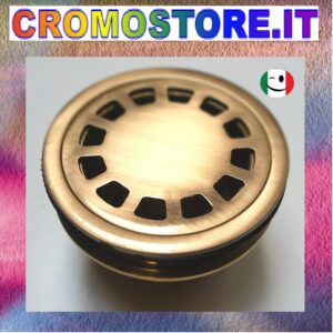 PILETTA OTTONE SIFONATA PER PIATTO DOCCIA PORCELLANA BRONZATO - BRONZO