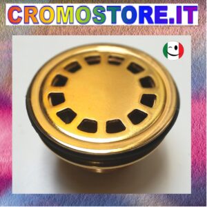 PILETTA OTTONE SIFONATA PER PIATTO DOCCIA PORCELLANA DORATO - BAGNO ORO 24KT