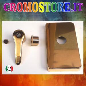 KIT PER RUBINETTO PASSO RAPIDO RETTANGOLARE SCARICO WC - DORATO - BAGNO ORO 24KT