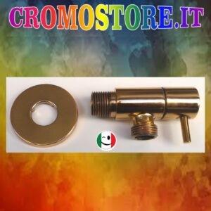 PRESA ACQUA CON RUBINETTO DA 1/2" TIPO "LUSSO" DORATO - BAGNO ORO 24KT