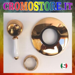 LEVA MONOCOMANDO + CALOTTA + PLACCA PER MISCELATORE DOCCIA INCASSO BELLE EPOQUE - DORATO - BAGNO ORO 24KT