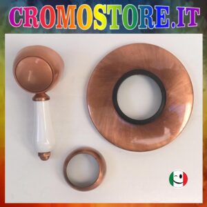 LEVA MONOCOMANDO + CALOTTA + PLACCA PER MISCELATORE DOCCIA INCASSO BELLE EPOQUE - RAMATO RAME