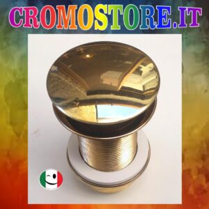 PILETTA OTTONE " CLICK CLACK " PROLUNGATA 46 < 60 DA 1¼" DORATO - BAGNO ORO 24KT