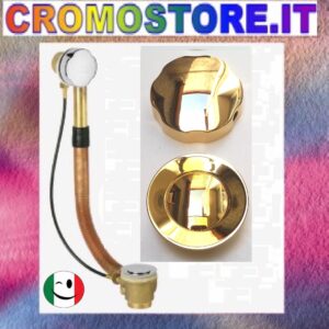 COLONNA SCARICO AUTOMATICO PER VASCA DORATO - BAGNO ORO 24KT