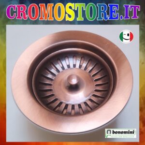 PILETTA BASKET " BONOMINI " DIAMETRO EST. Ø 115 MM. SCARICO DA 1½" RAMATO - RAME