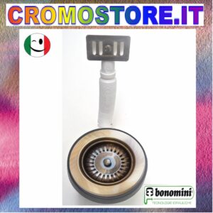 PILETTA BASKET " BONOMINI " C/TROPPO PIENO RETTANGOLARE DIAMETRO EST. Ø 115 MM. SCARICO DA 1½" BRONZATO - BRONZO