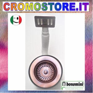 PILETTA BASKET " BONOMINI " C/TROPPO PIENO RETTANGOLARE DIAMETRO EST. Ø 115 MM. SCARICO DA 1½" RAMATO - RAME