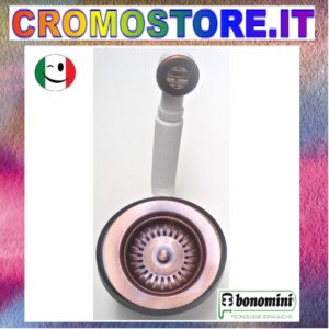 PILETTA BASKET " BONOMINI " C/TROPPO PIENO TONDO DIAMETRO EST. Ø 115 MM. SCARICO DA 1½" RAMATO - RAME