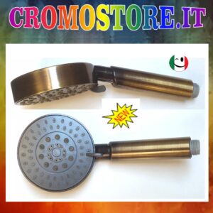 DOCCETTA - DOCCIA CON IDROMASSAGGIO 5 FUNZIONI, ANTICALCARE BRONZATO - BRONZO