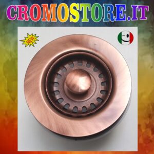PILETTA MINI BASKET CANESTRINO " BONOMINI " DIAMETRO EST. Ø 85 MM. SCARICO DA 1½" RAMATO - RAME