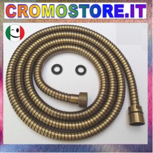 FLESSIBILE DOCCIA/VASCA CM. 200 IN OTTONE A DOPPIA AGGRAFFATURA BRONZATO - BRONZO